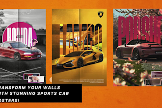 create eye catching car poster design for your wall