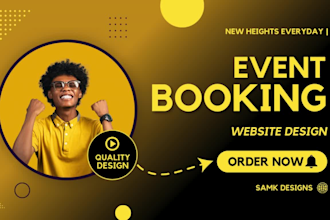 build event website party rental website with event booking event ticket website