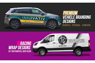 do an awesome vehicle wrap designs, car wrap
