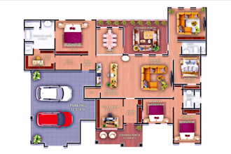 draw, redraw 2d floor plan, site plan, and blueprint for real estate in autocad