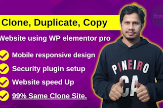 clone website, duplicate website, wordpress website using elementor pro
