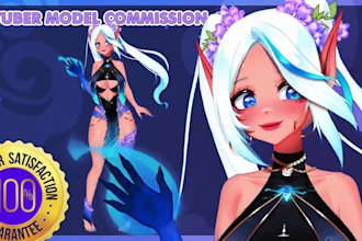draw and rig live2d vtuber model vroid model live 2d vtuber commission 3d vtuber