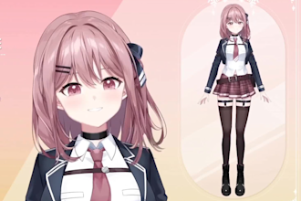 draw and rig 2d vtuber model, live2d model, vtuber rigging, 2d vtuber avatar