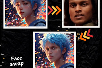do realistic face swap, head swap, head change, photo editing in photoshop