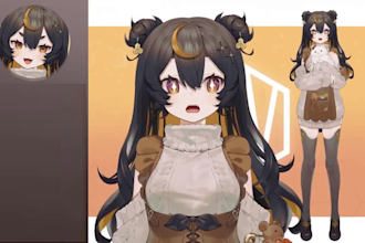 draw and rig live2d model, vtuber model, anime vtuber for streamer 2d vtuber pnn