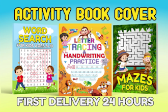 design kids activity book, workbook and kindergarten worksheets for kdp