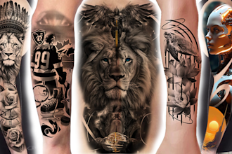 create a custom tattoo designs from a real tattoo artist
