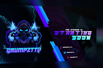 design animated twitch overlay, panles and twitch package