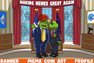 draw funny crypto meme coin art for your website and social media