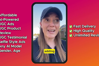 create ai ugc ads, review, video, testimonial for tiktok, instagram, facebook