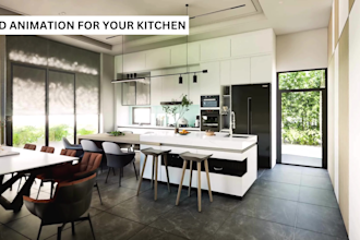make kitchen design rendering and 3d animation