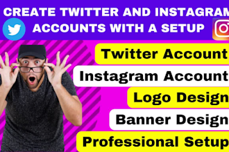 generate instagram and twitter account with setup