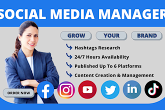 be your social media marketing manager to grow your business
