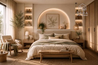 create professional interior design in boho, scandinavian and japandi style