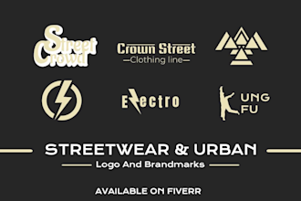 design 2 awesome modern urban streetwear clothing line logo
