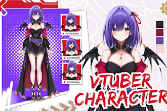 design live2d vtuber model character high quality in anime style for streaming
