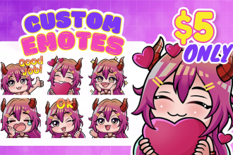 draw cute chibi emotes, sub badges for twitch, discord, kick, youtube