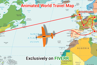 create animated world travel map or animated street map