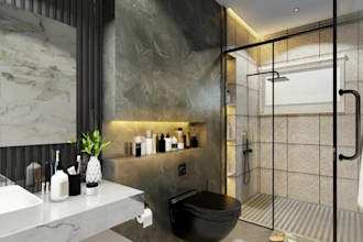 design interior 3d rendering for bathroom