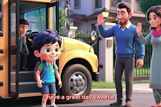 do cute ai cartoon kids storytelling animation for youtube