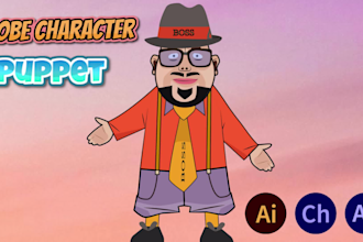 design and rig adobe character animator puppet for twitch gaming