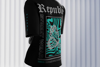 t shirt design with 3d clothing mockup animation