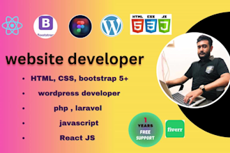 frontend expert HTML, CSS, PHP, shopify, wordpress , react js,laravel