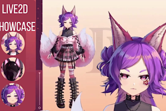 draw and rig 2d vtuber model, vtuber commission, 3d ar vtuber, live2d rigging