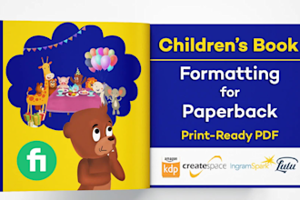 do children book formatting and layout design for amazon KDP paperback PDF