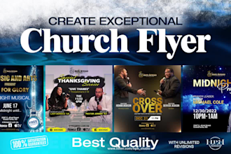 design exceptional church flyer, event flyer in 6hours