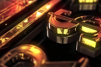 animate 3d black and gold luxury intro video