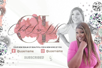 make a youtube intro, outro, banner and watermark