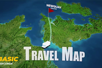 do travel route map animations for youtube or instagram