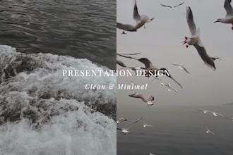 create a minimal powerpoint design or pitch deck design