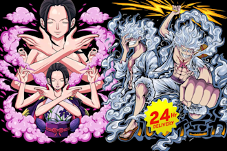 draw anime fan art, original character for t shirt design streetwear and hoodie