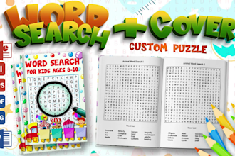 create custom niche base word search puzzle book  for amazon KDP in 24 hrs