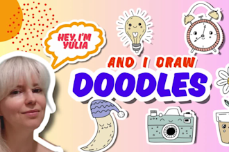 draw doodle art illustration for merch, social media, and packaging