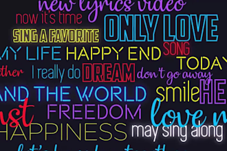 make a creative animated music lyrics video