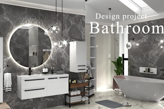 3d design and visualization of the bathroom