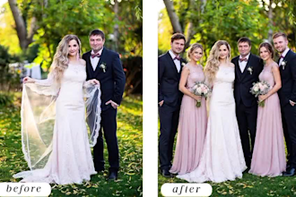 do wedding photo editing, face swap and photoshop editing