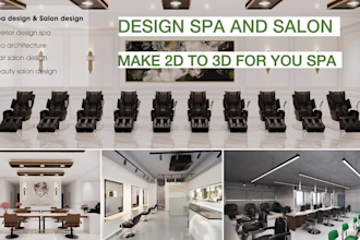 create model 3d design spa, massage room, nail salon