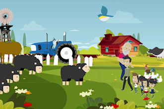 make 2d animation for kids, nursery rhymes, learing videos and story telling