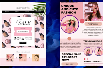 design klaviyo template and klaviyo email design for flows