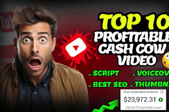 make top 10 cash cow faceless videos and cash cow youtube automation channel