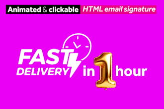 create a professional animated and clickable HTML email signature in 1 hour