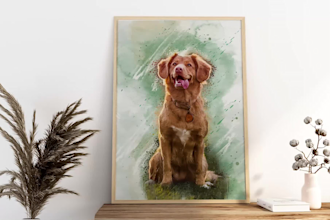 do digital watercolor painting portrait using your images