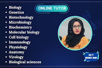 be your biochemistry, immunology, molecular and cell biology tutor