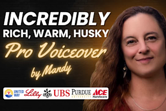 record pro gritty, powerful, deep female voice overs for commercials, explainers