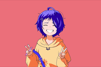 make a beautiful anime drawing or oc in cell shaded style