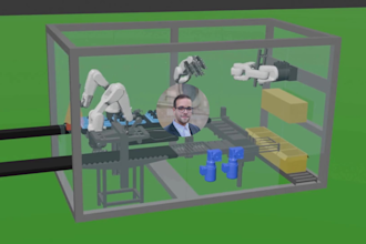 create 3d industrial robotic machine animation robotic automation product video